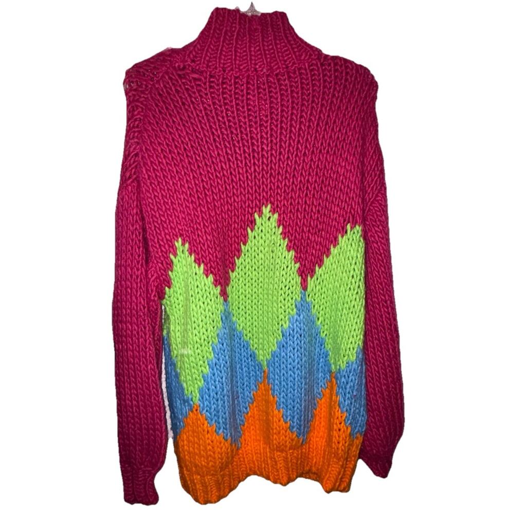 Nasty Gal Chunky Knit Sweater Pink Oversized Pullover Jumper M